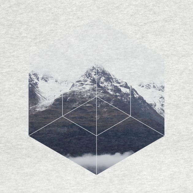 Snow Mountain Geometric Photography by deificusArt